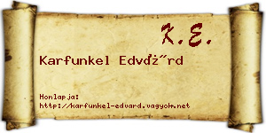 Karfunkel Edvárd névjegykártya